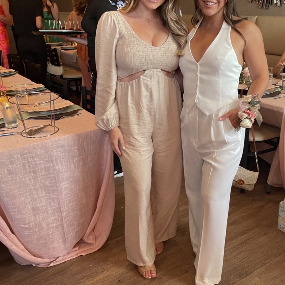 Peach Love California Beige Jumpsuit